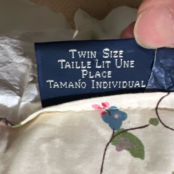 Ralph Lauren PEBBLE PATH Twin Comforter Little Pink & Blue Flowers Designer - Picture 4 of 13